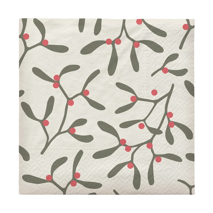 Serwetki Mistletoe 33x33 cm, 20 szt. - Pompeian Red - Broste Copenhagen