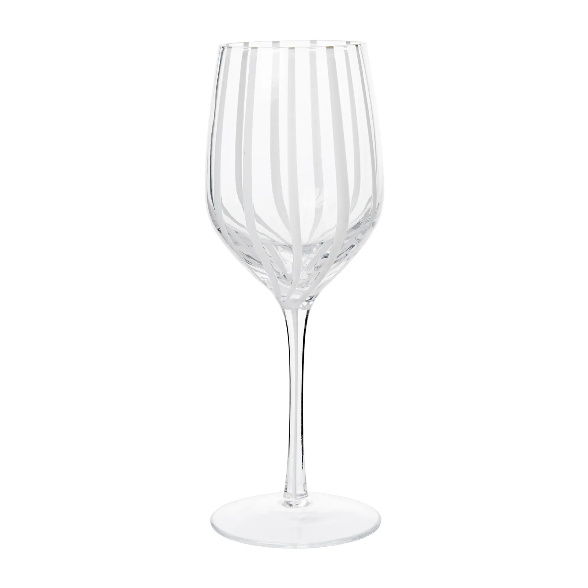 Stripe kieliszek do białego wina 350 ml, Clear-white stripes Broste Copenhagen