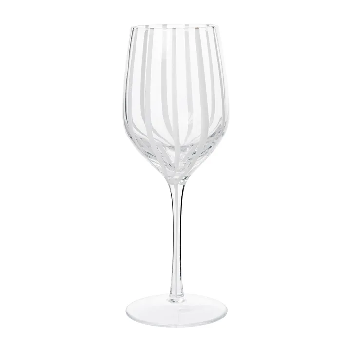 Stripe kieliszek do białego wina 350 ml - Clear-white stripes - Broste Copenhagen