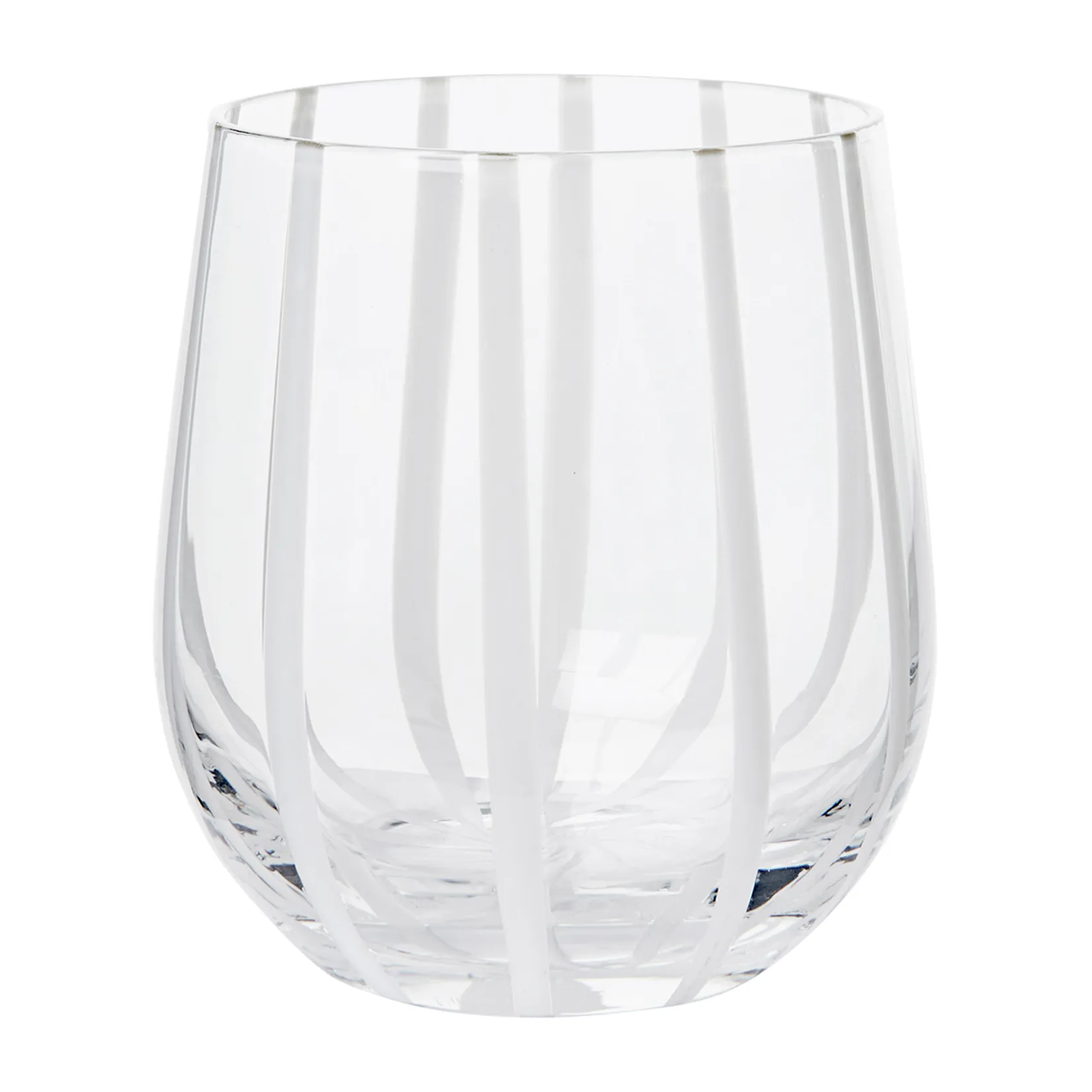 Stripe szklanka 350 ml, Clear-white stripes Broste Copenhagen