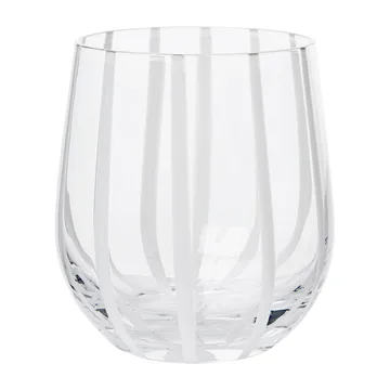 Stripe szklanka 350 ml - Clear-white stripes - Broste Copenhagen