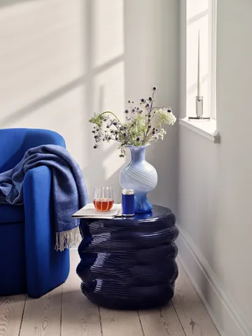 Stripe szklanka 350 ml - Clear-white stripes - Broste Copenhagen