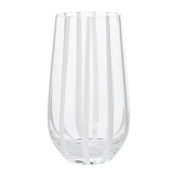 Stripe szklanka do napojów 550 ml - Clear-white stripes - Broste Copenhagen