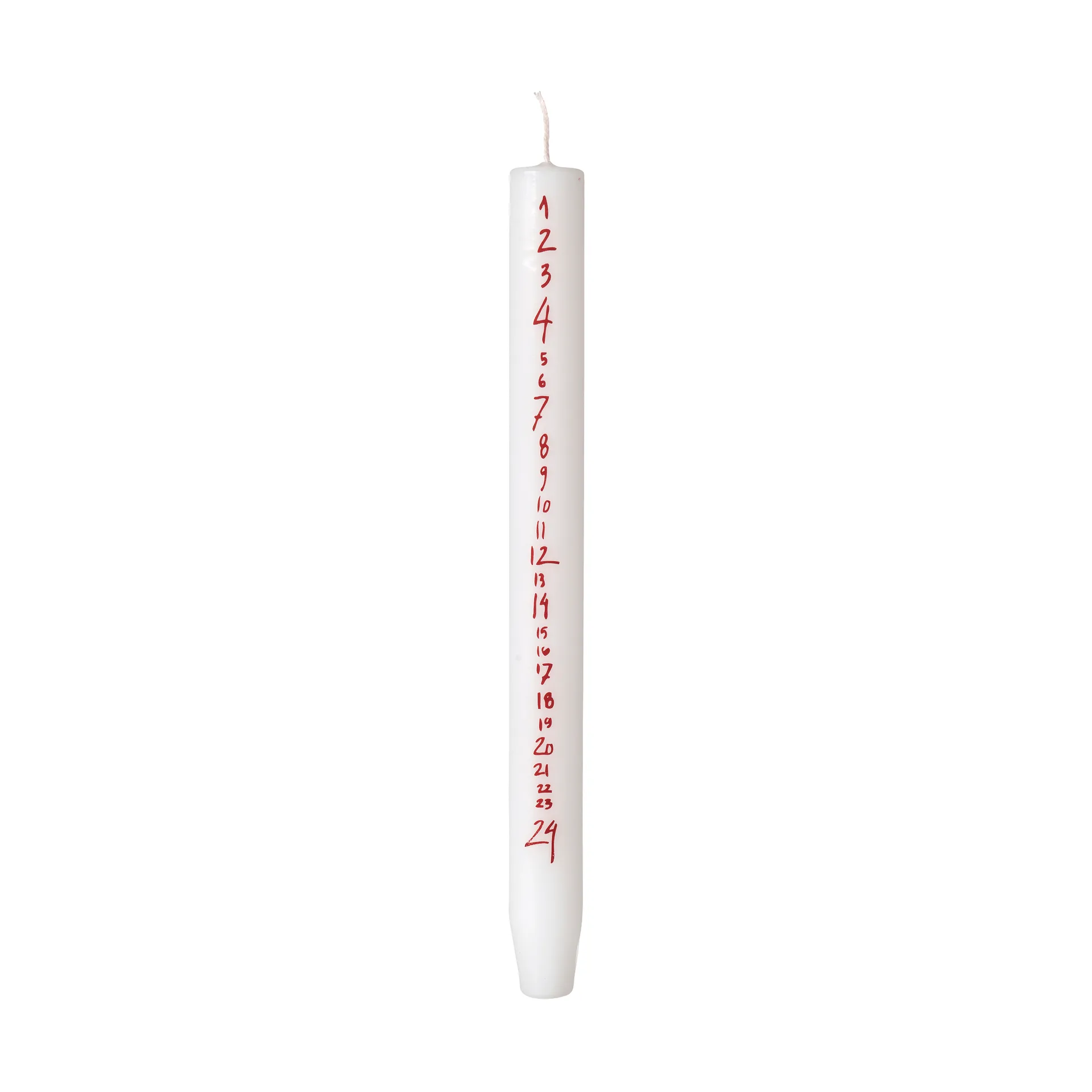 Świeca adwentowa Handwritten, Pure White-Red Broste Copenhagen