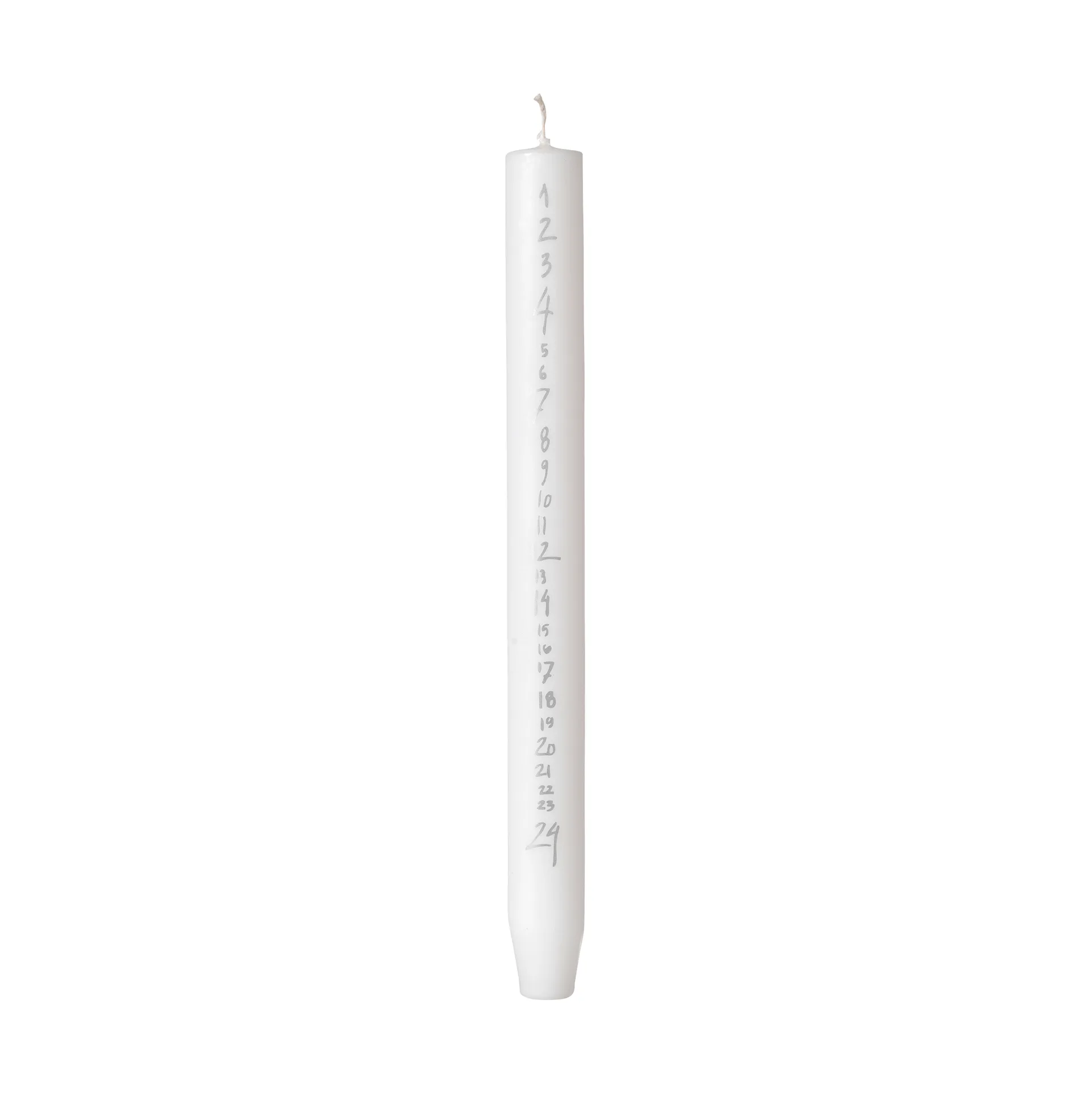 Świeca adwentowa Handwritten, Pure White-Silver Broste Copenhagen