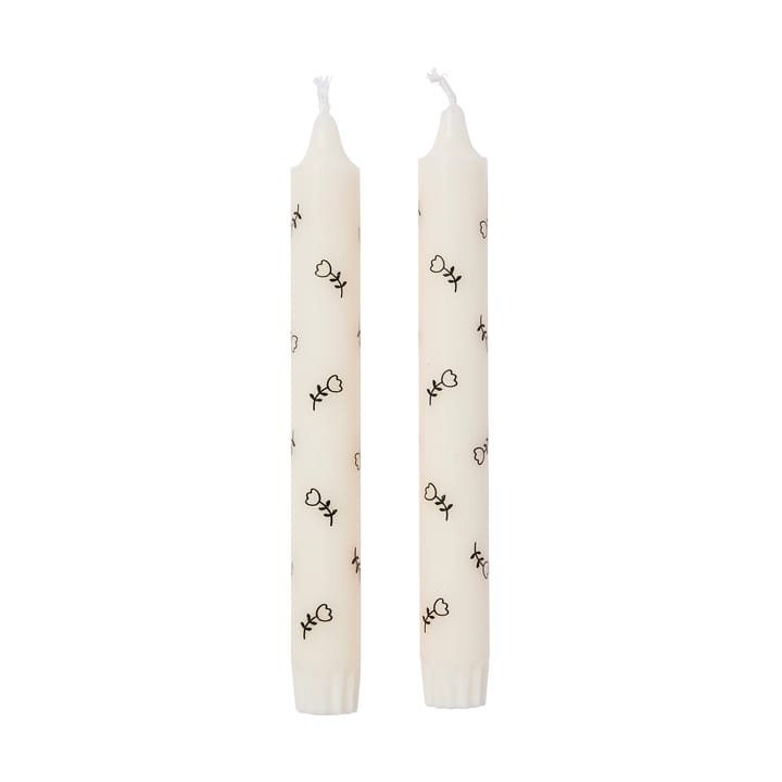 Świeczki Mai 2 szt. - White-black - Broste Copenhagen