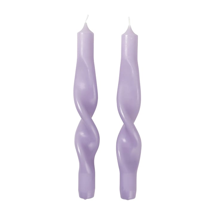 Świeczki skręcone Twisted 23 cm, 2-pak - Orchid light purple - Broste Copenhagen