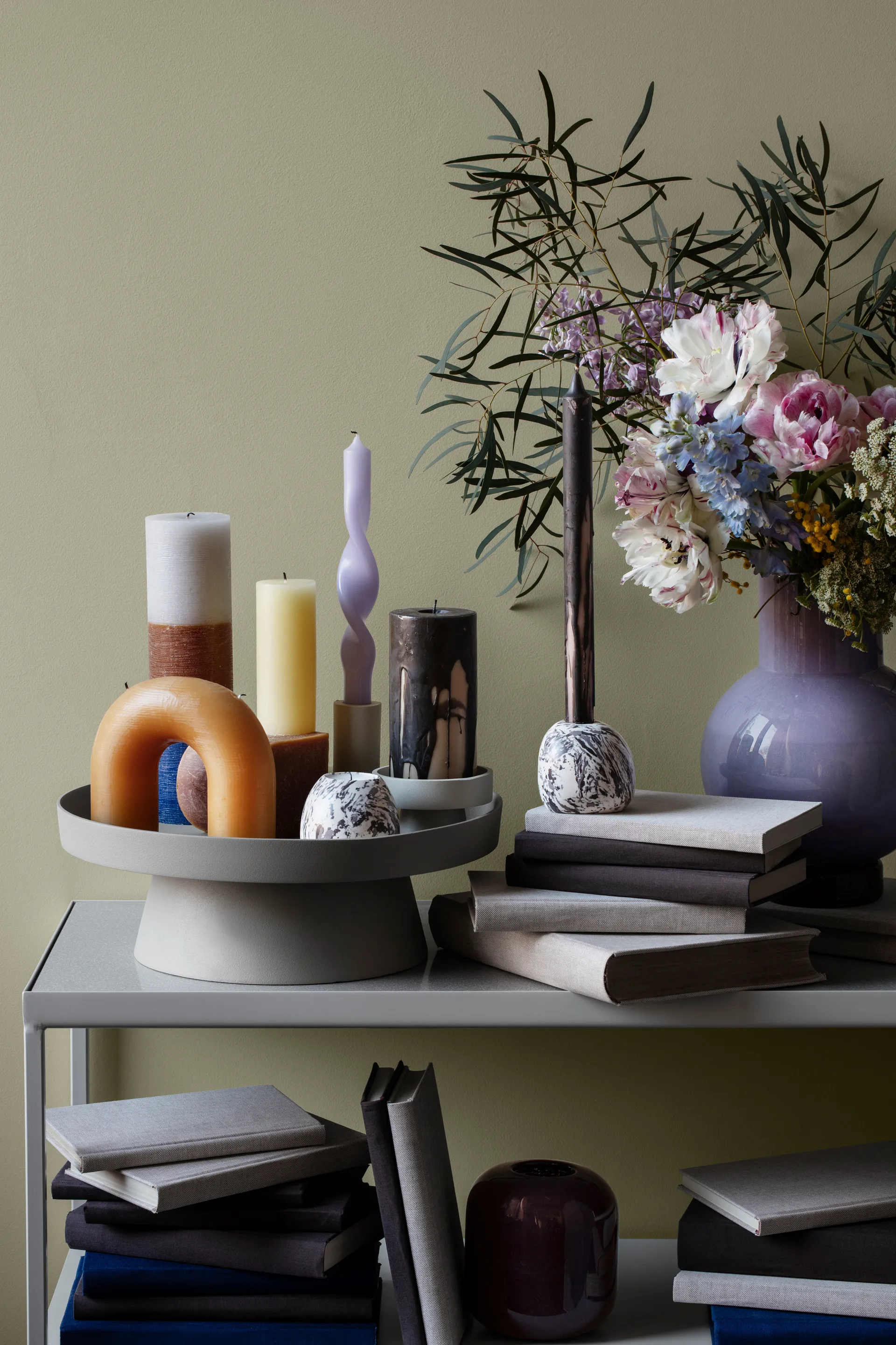 Świeczki skręcone Twisted 23 cm, 2-pak, Orchid light purple Broste Copenhagen