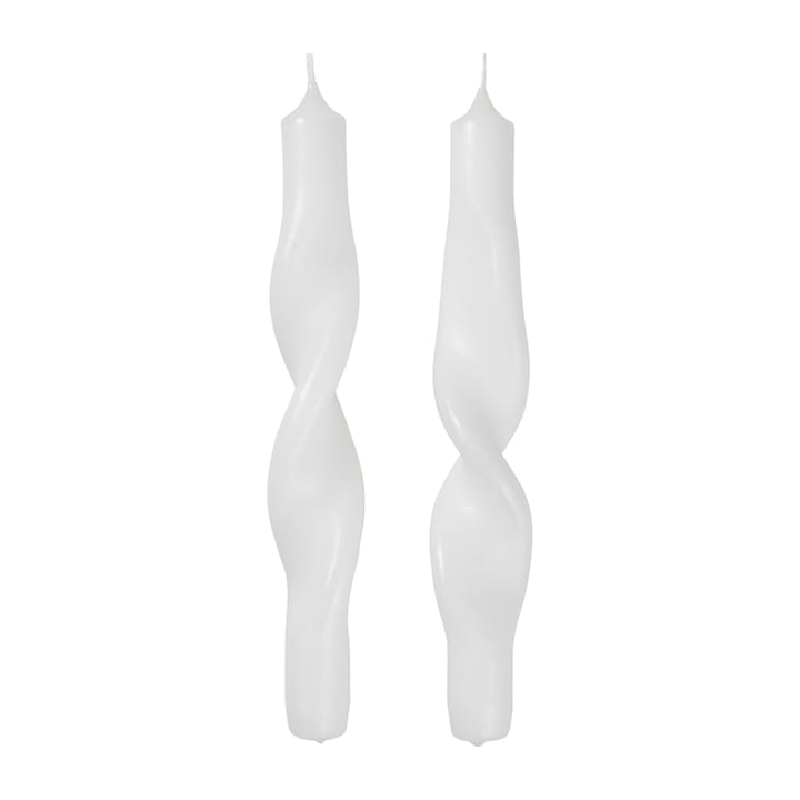 Świeczki skręcone Twisted 23 cm, 2-pak - Pure white - Broste Copenhagen