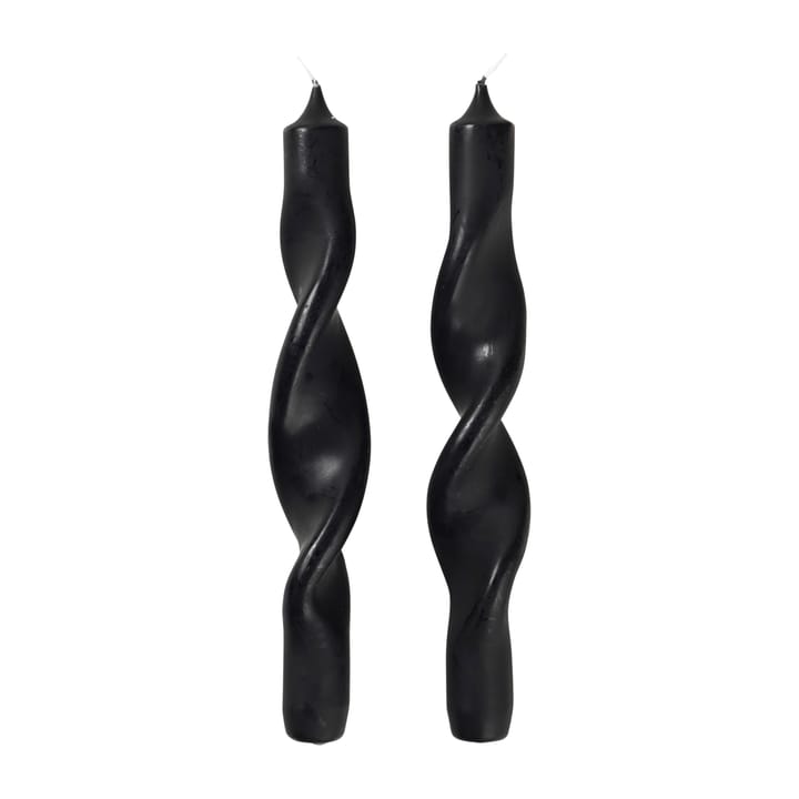 Świeczki skręcone Twisted 23 cm, 2-pak - Simply black - Broste Copenhagen