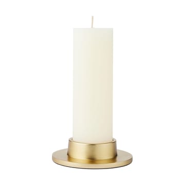 Świecznik na świece blokowe Maro - Brass Finish, 4 cm - Broste Copenhagen