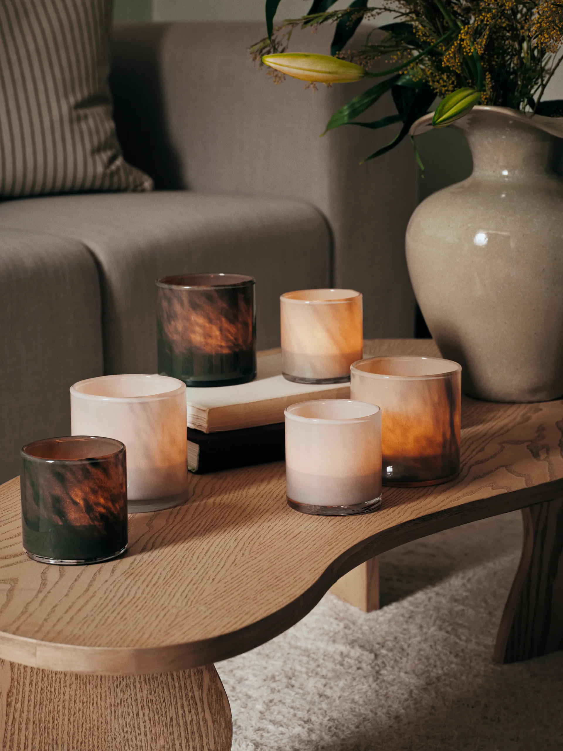 Świecznik Solai hurricane, Dark Green, Ø10 cm Broste Copenhagen