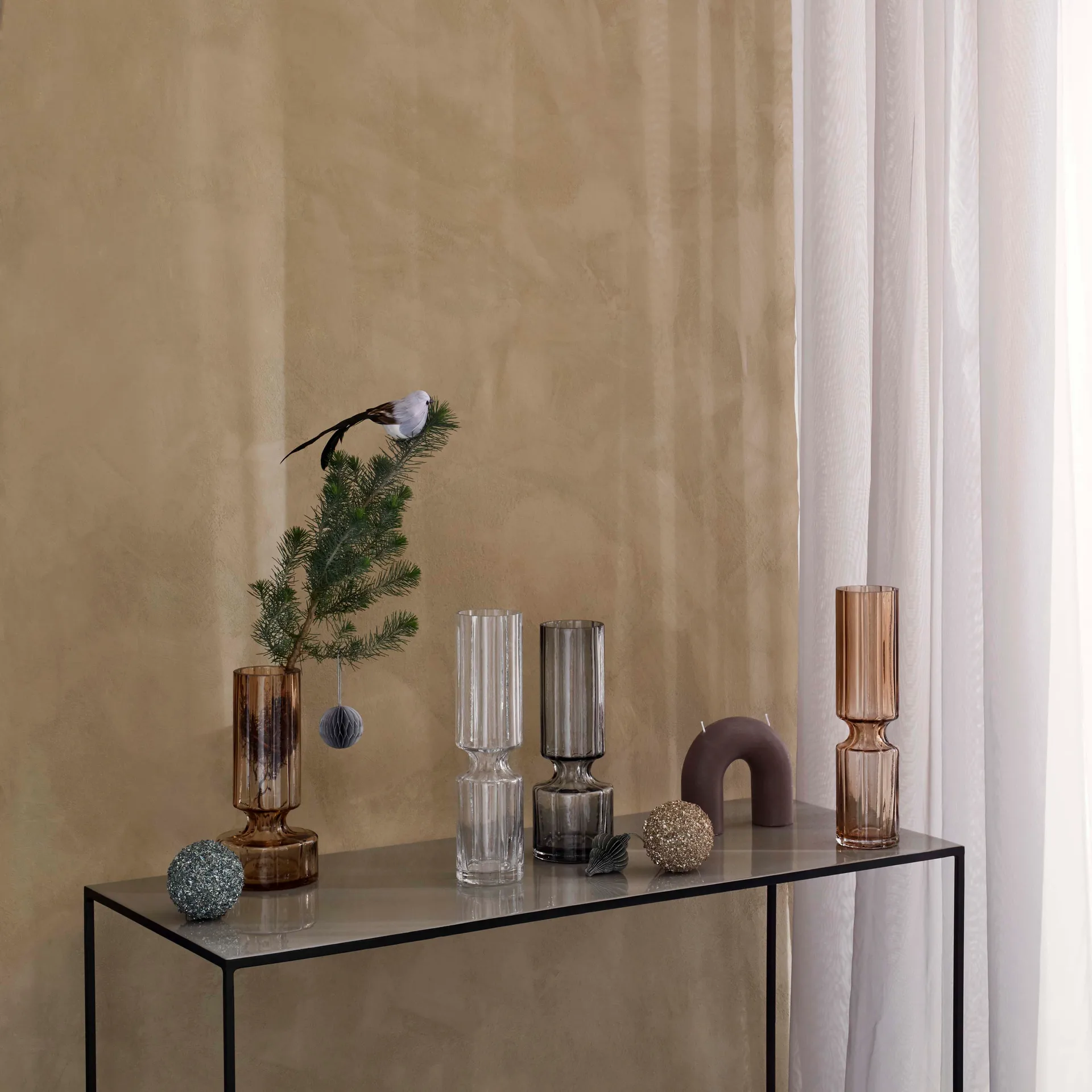 Szklany wazon z hiacyntem 31,7 cm, Clear Broste Copenhagen