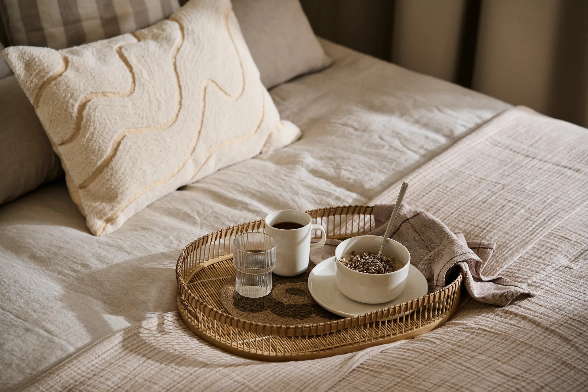 Taca Taro 3 szt, Rattan Broste Copenhagen