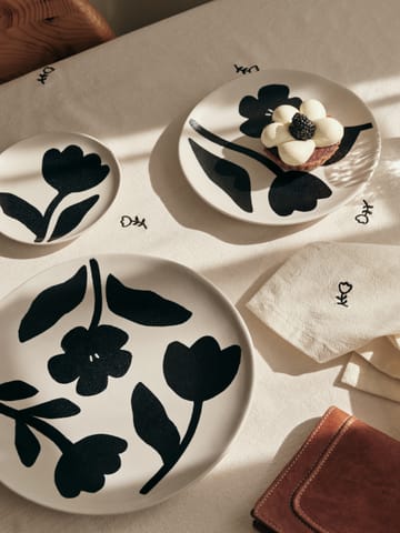 Talerz Flora Ø26 cm - Black-off white - Broste Copenhagen