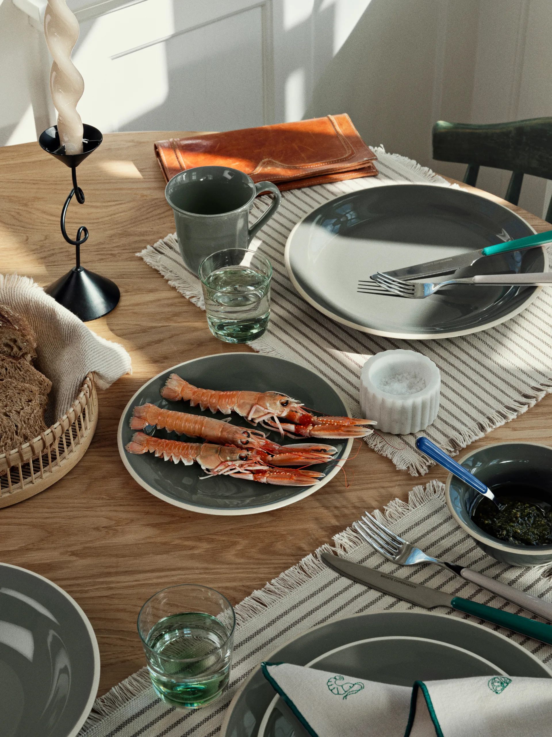 Talerz obiadowy Taverna Ø22 cm, Green Broste Copenhagen