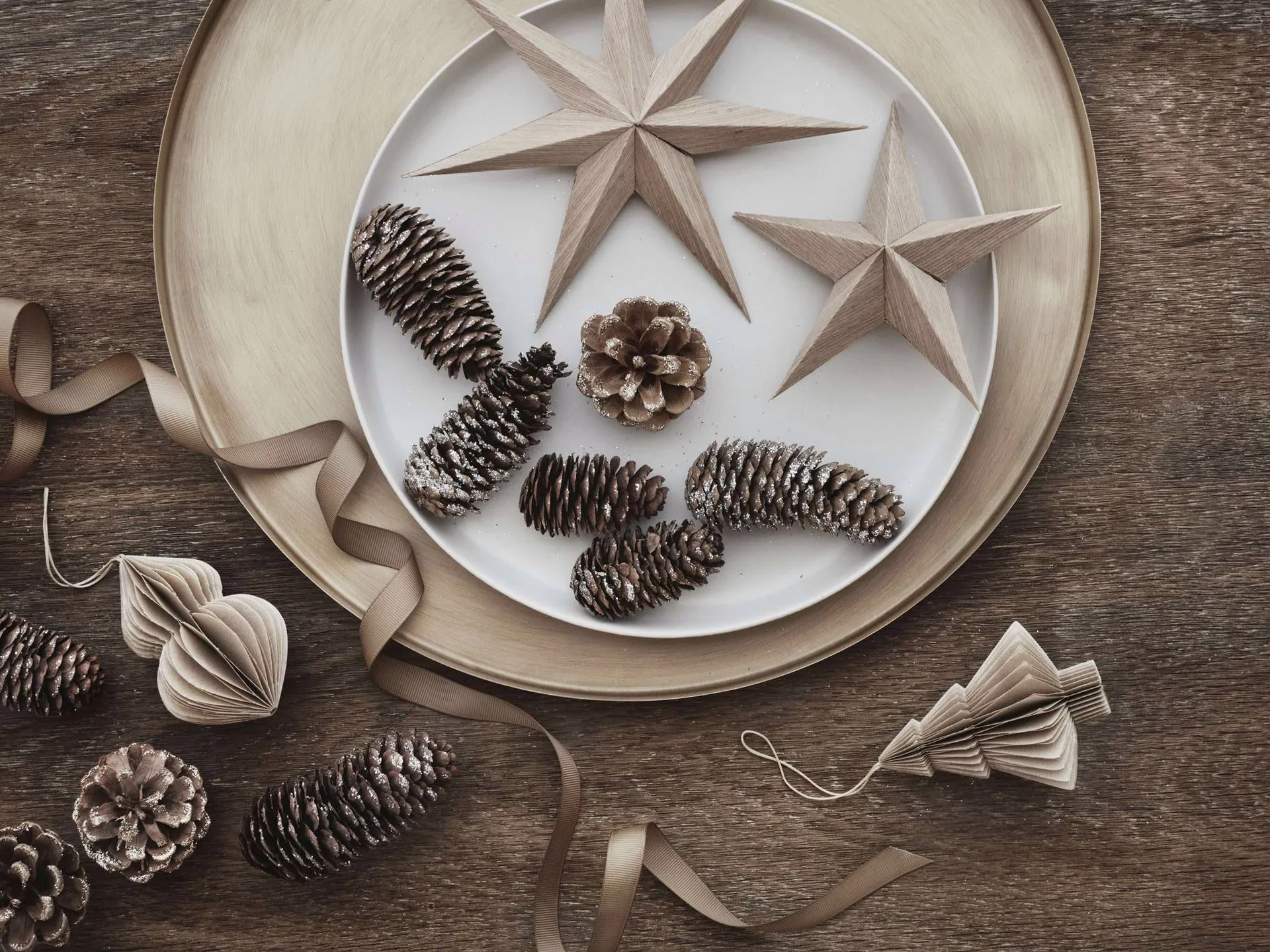 Venice drewniana gwiazda Ø20 cm, Natural Broste Copenhagen