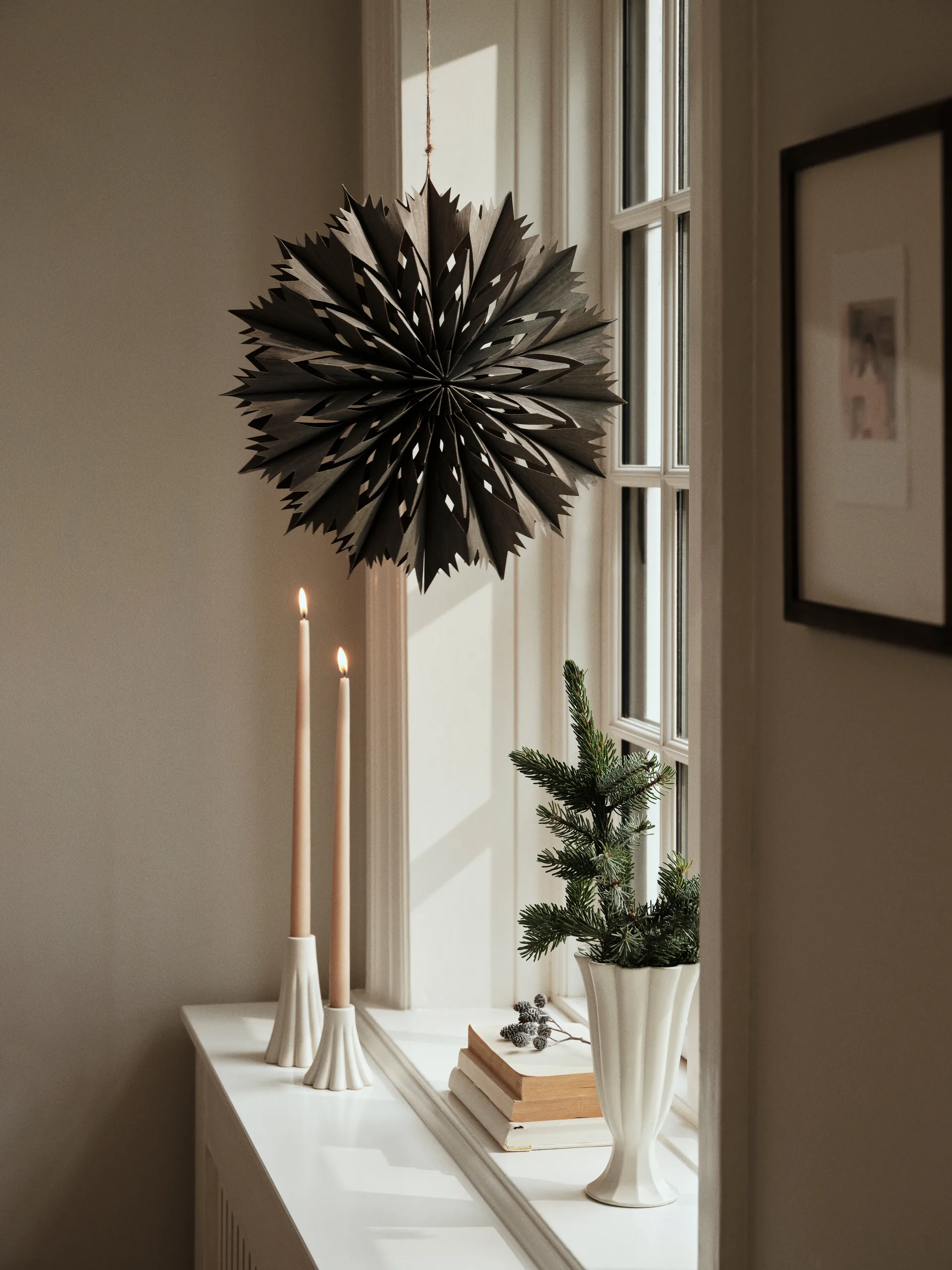 Venja gwiazda dekoracyjna M Ø40 cm, Fungi Grey Broste Copenhagen