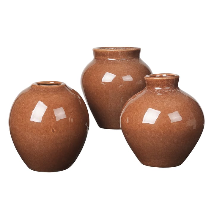 Wazon ceramiczny Ingrid 14,5 cm 3-pak - Caramel cafe - Broste Copenhagen