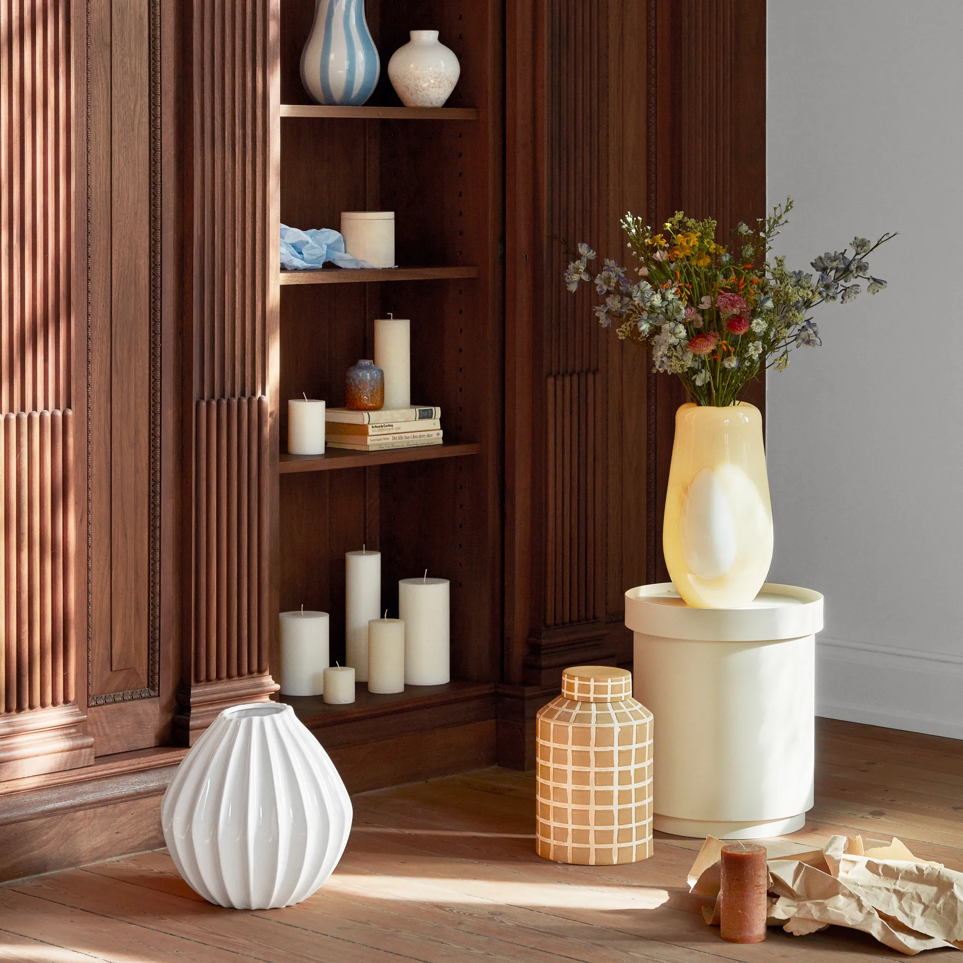 Wazon szklany Ada Dot 37 cm, Golden fleece yellow Broste Copenhagen