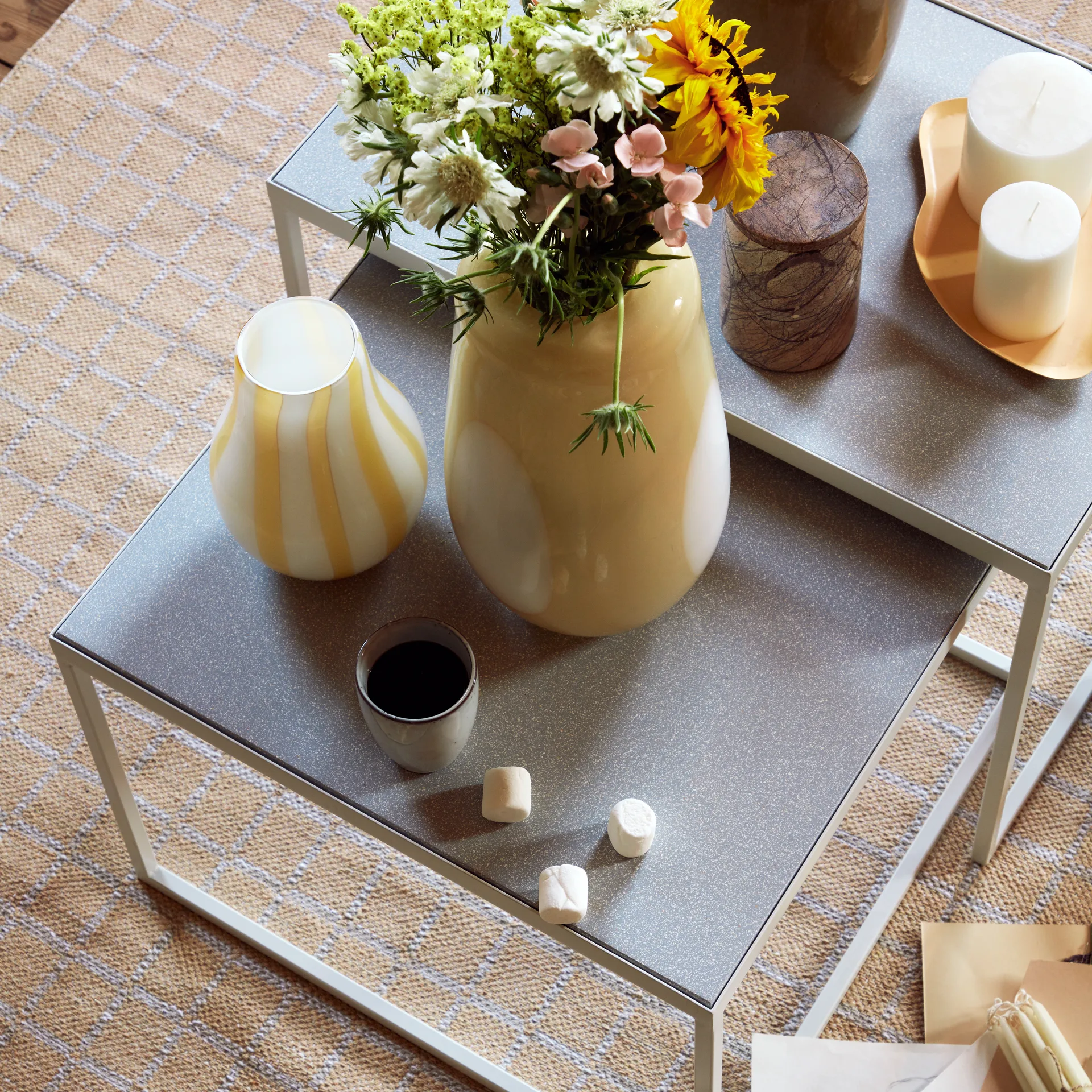 Wazon szklany Ada Dot 37 cm, Golden fleece yellow Broste Copenhagen