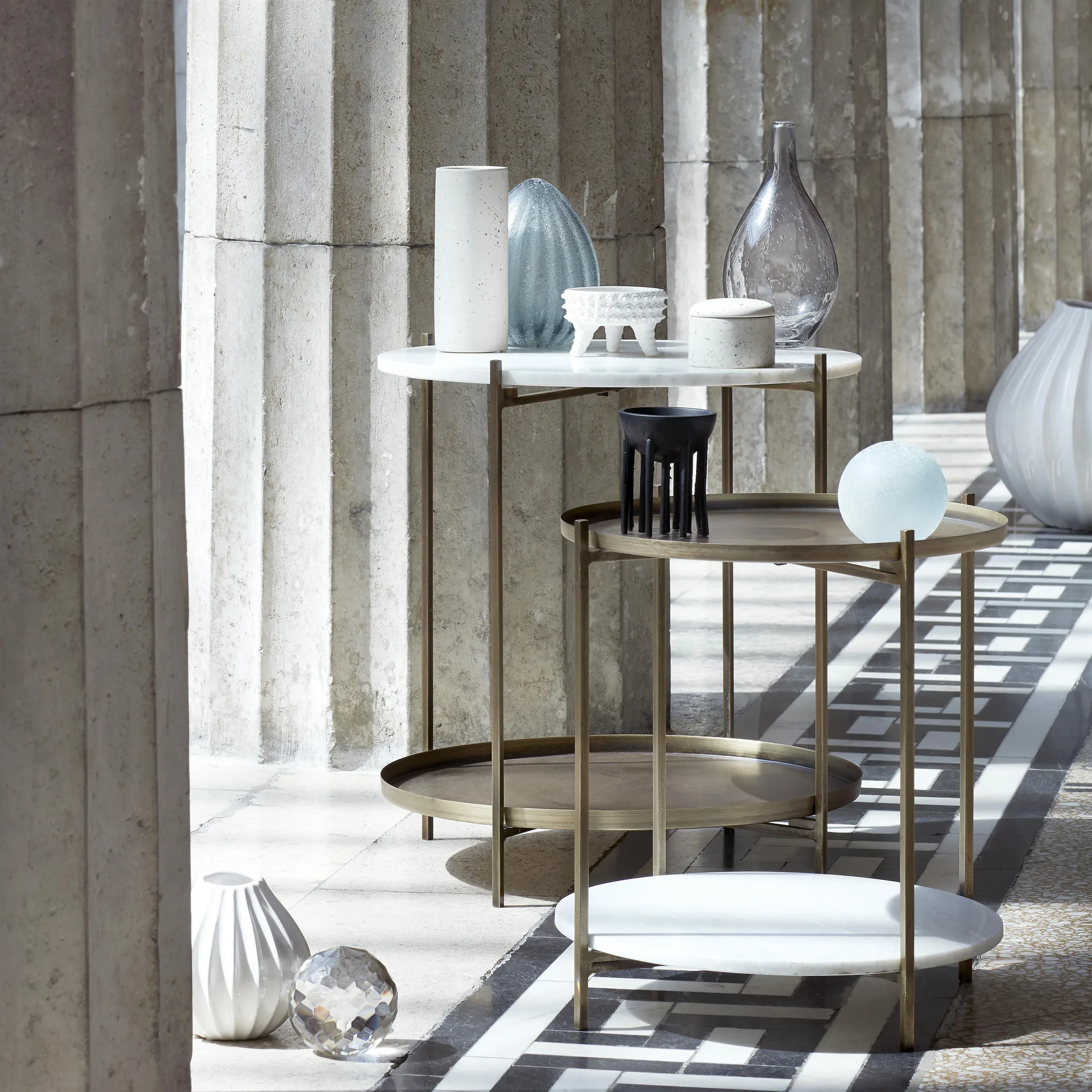 Wazon w kolorze kości słoniowej Wide, 15 cm Broste Copenhagen