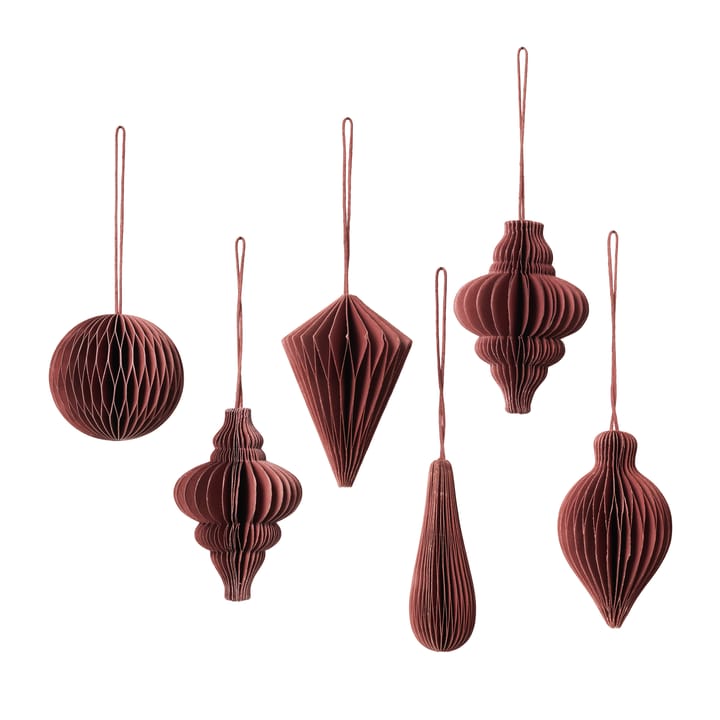 Zawieszka świąteczna Christmas Mix 6 szt. - Pompeian red - Broste Copenhagen