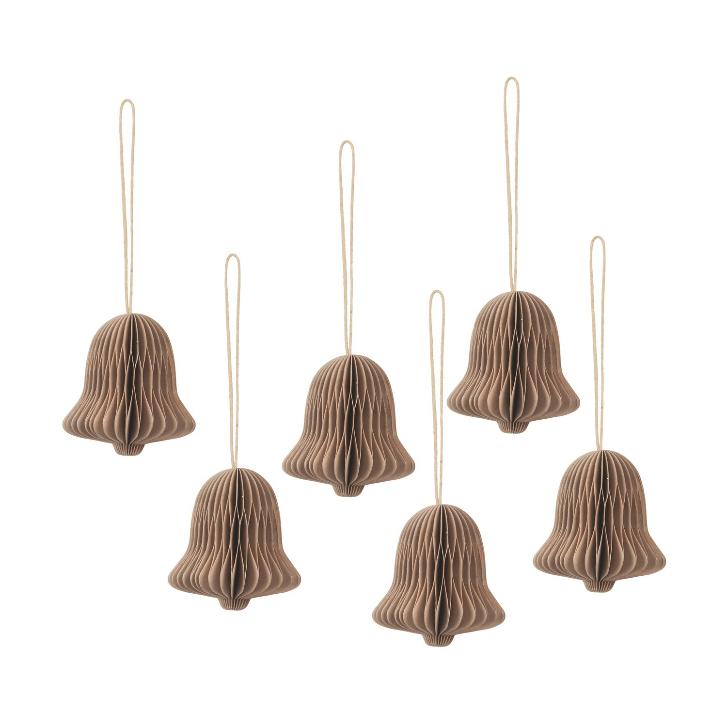 Broste Copenhagen Zawieszka świąteczna dzwonek Chime Natural brown