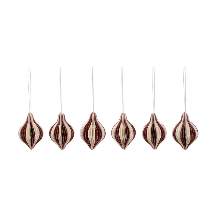 Zawieszka świąteczna Spira - Burgundy-Off White - Broste Copenhagen