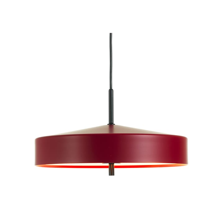 Cymbal lampa wisząca - czerwony matowy, czarny kabel, ø32 cm - Bsweden