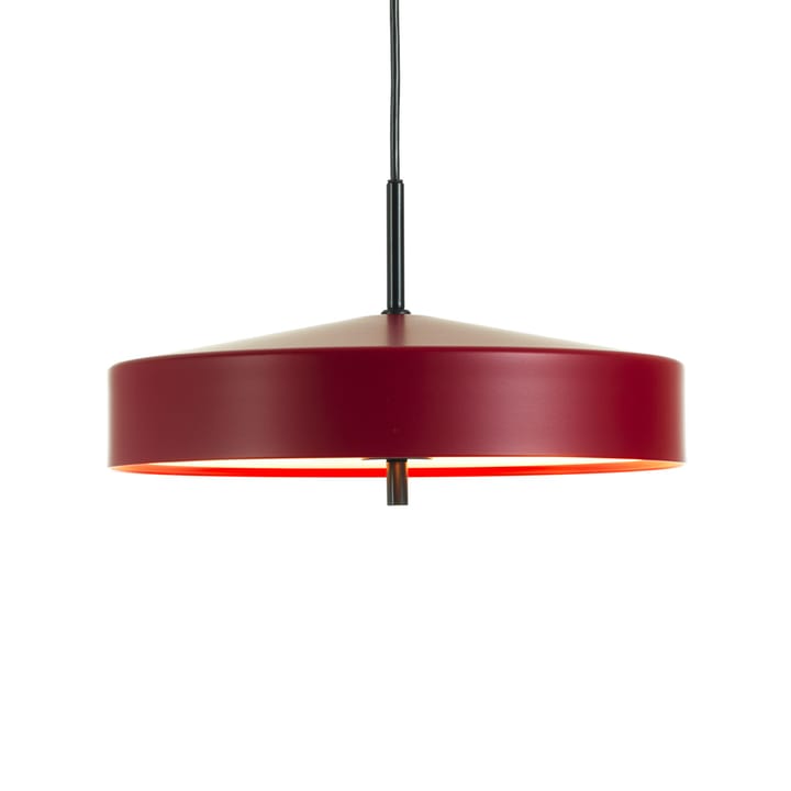 Cymbal lampa wisząca - czerwony matowy, czarny kabel, ø46 cm - Bsweden