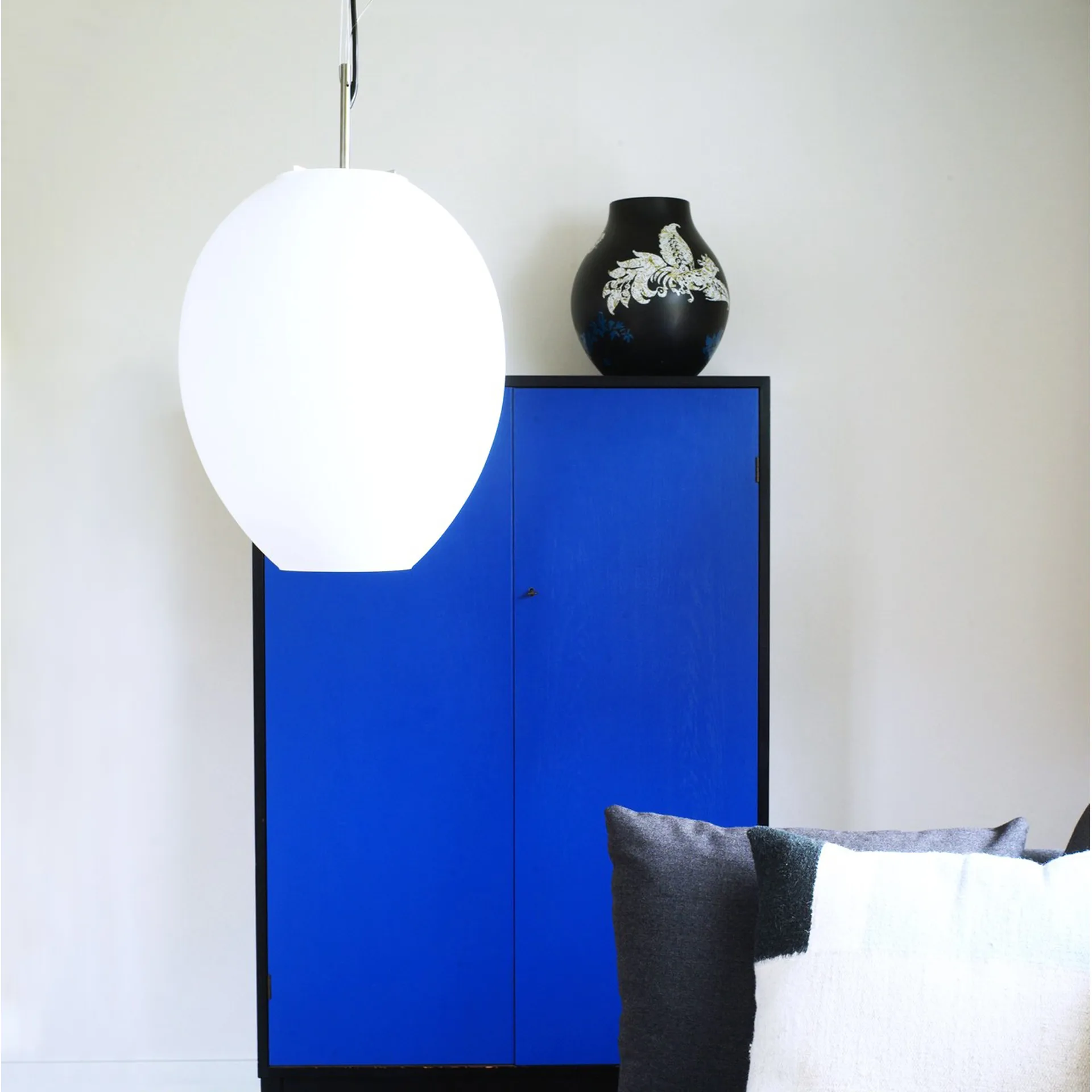 Egg lampa wisząca, biały/stal nierdzewna, szkło opalowe Bsweden