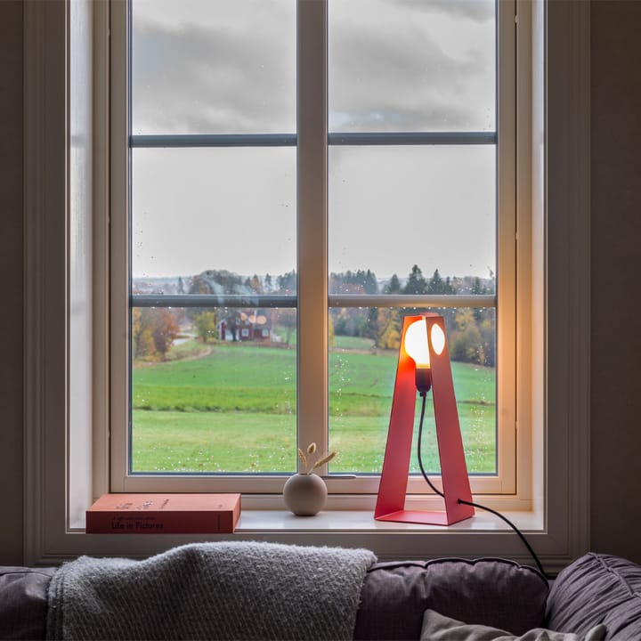 Glasgow lampa stołowa, czerwony, czarny kabel tekstylny Bsweden