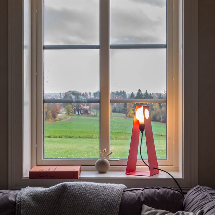 Glasgow lampa stołowa - czerwony, czarny kabel tekstylny - Bsweden