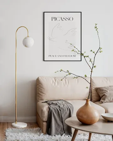 Bellagio lampa podłogowa 163 cm - Mosiądz-biały - By Rydéns