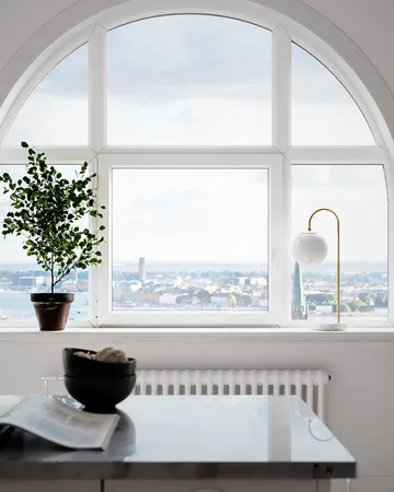 Bellagio lampa stołowa 60 cm - Mosiądz-biały - By Rydéns