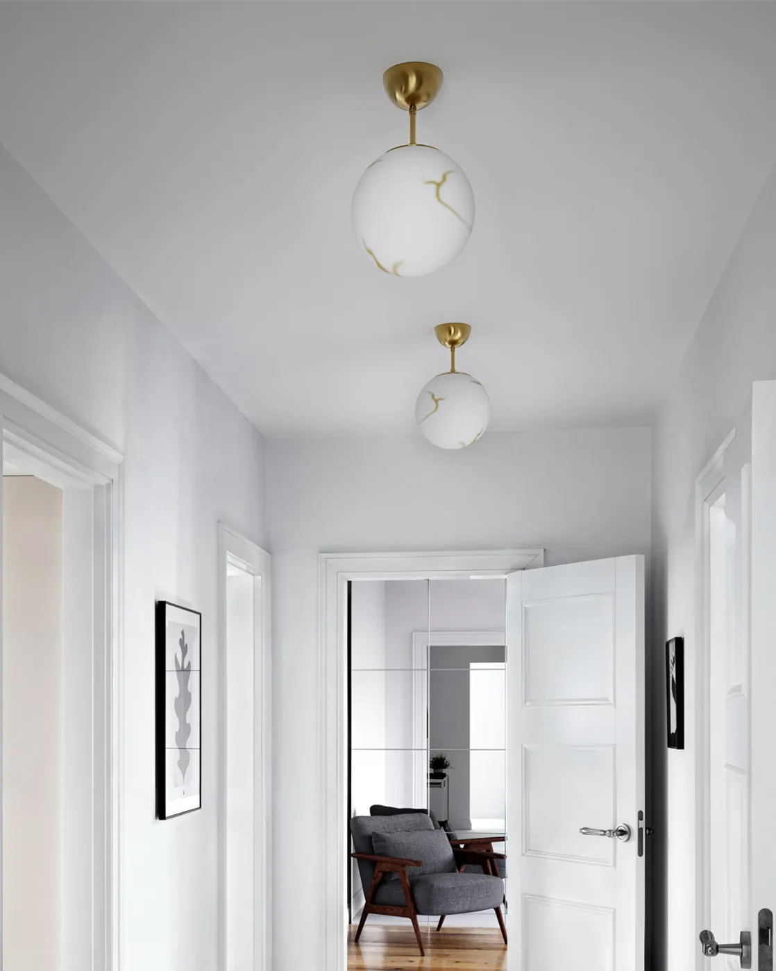 Bellagio lampa wisząca Ø25 cm, Mosiądz-biały By Rydéns