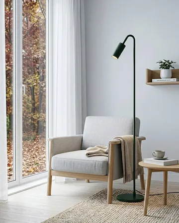 Lampa podłogowa Curve 146 cm - Matowa zieleń - By Rydéns