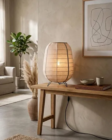 Lampa podłogowa Delino - Naturalny, Ø40x57 cm - By Rydéns
