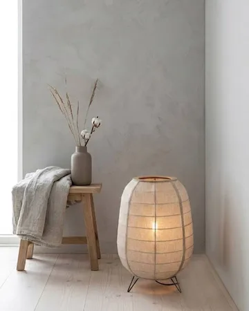 Lampa podłogowa Delino - Naturalny, Ø40x57 cm - By Rydéns