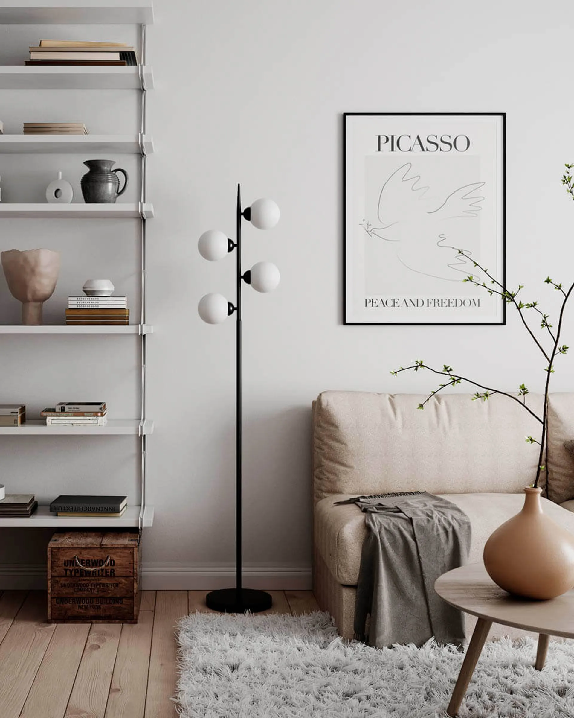 Lampa podłogowa Punto 160 cm, Matowa czerń By Rydéns