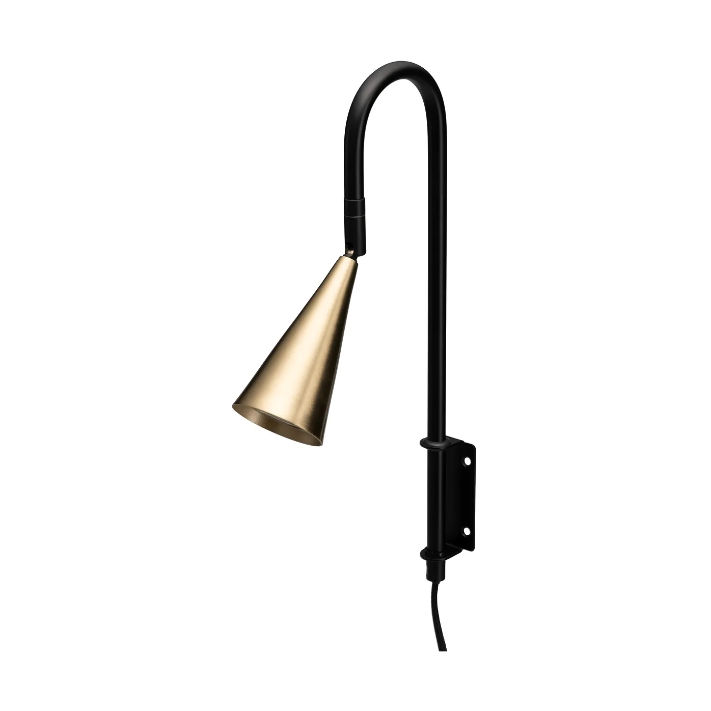 Lampa ścienna Spline, Czarny-mosiądz, 36 cm By Rydéns