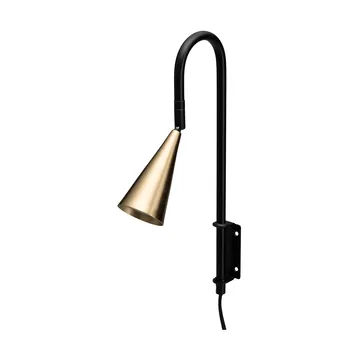 Lampa ścienna Spline - Czarny-mosiądz, 36 cm - By Rydéns