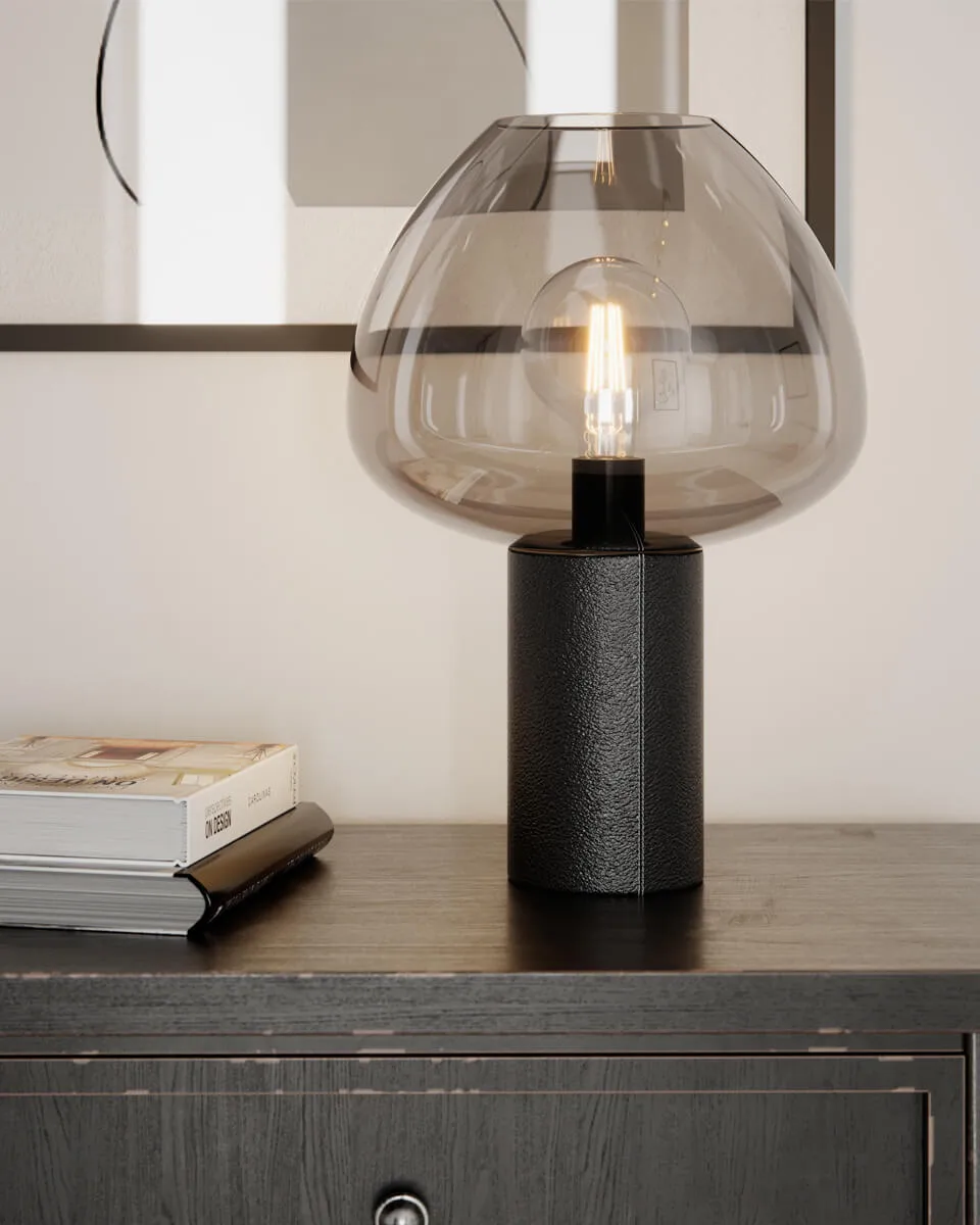 Lampa stołowa Cozy 41,5 cm, Czarno-szary By Rydéns