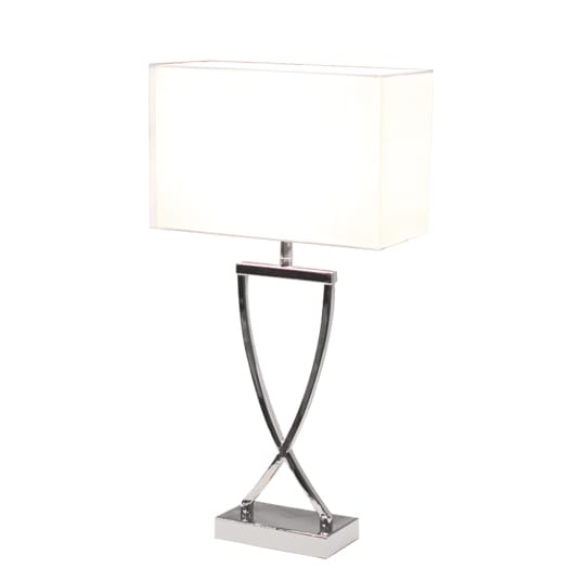Lampa stołowa Omega 52 cm - chrom-biały - By Rydéns