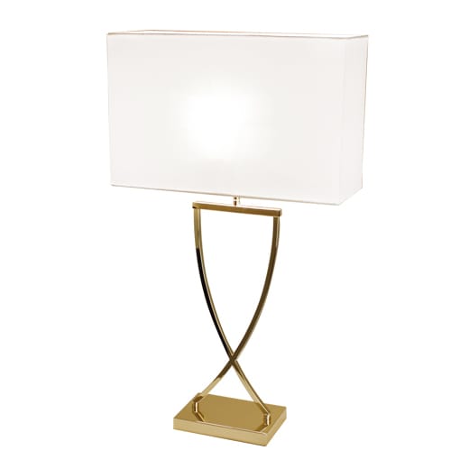Lampa stołowa Omega 52 cm - mosiądz-biały - By Rydéns