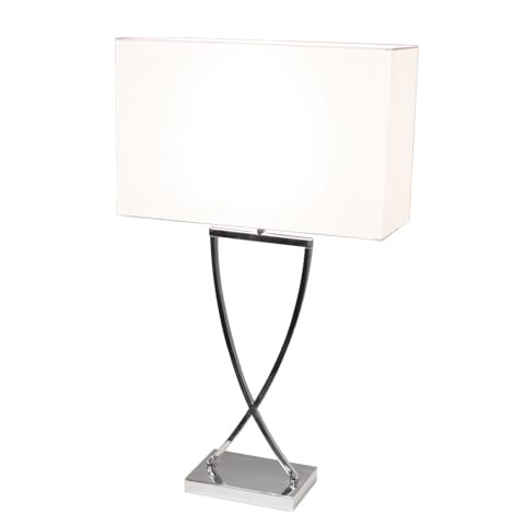 Lampa stołowa Omega 67 cm - chrom-biały - By Rydéns