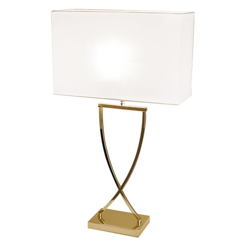 Lampa stołowa Omega 67 cm - mosiądz-biały - By Rydéns