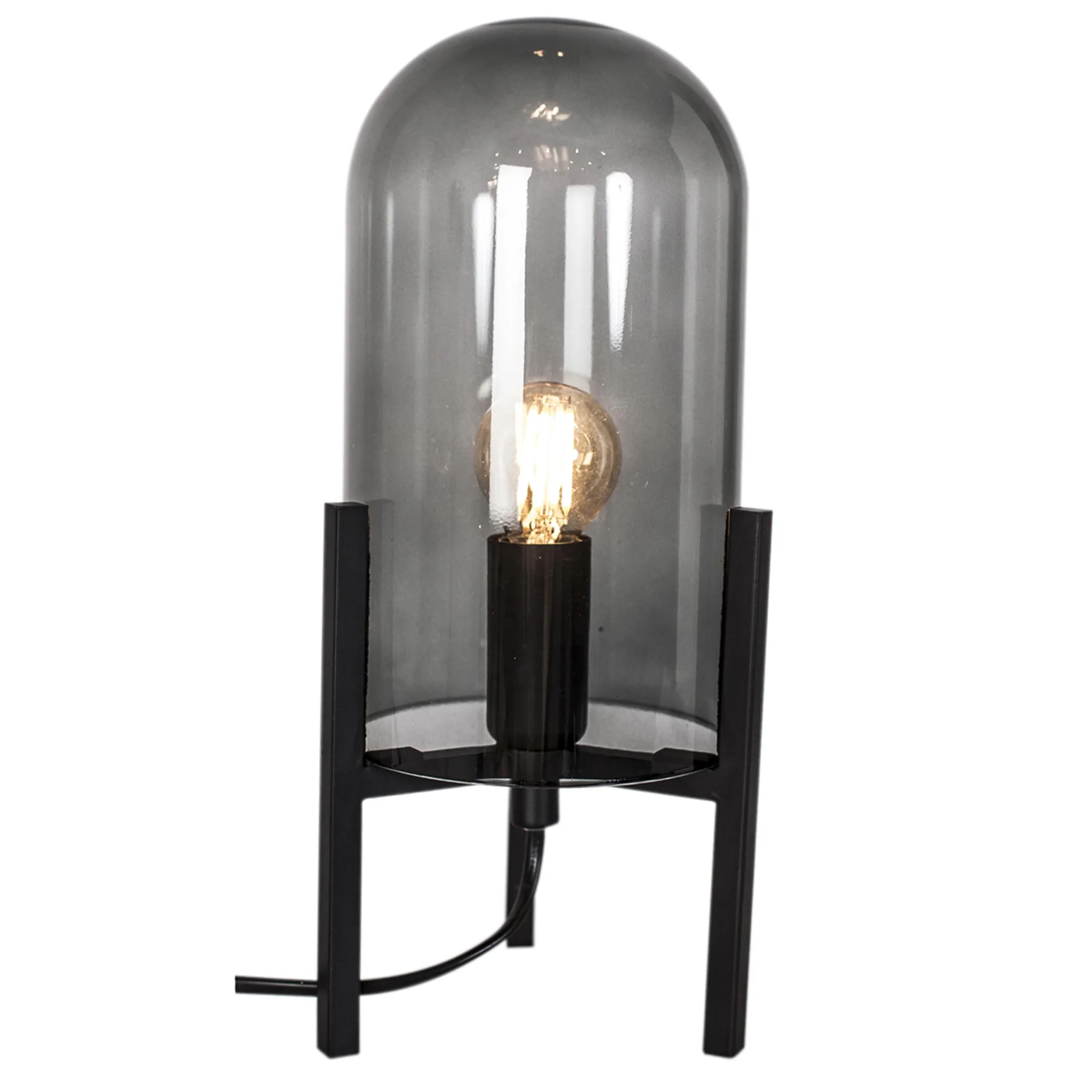 Lampa stołowa Smokey, dymny szary, czarny By Rydéns