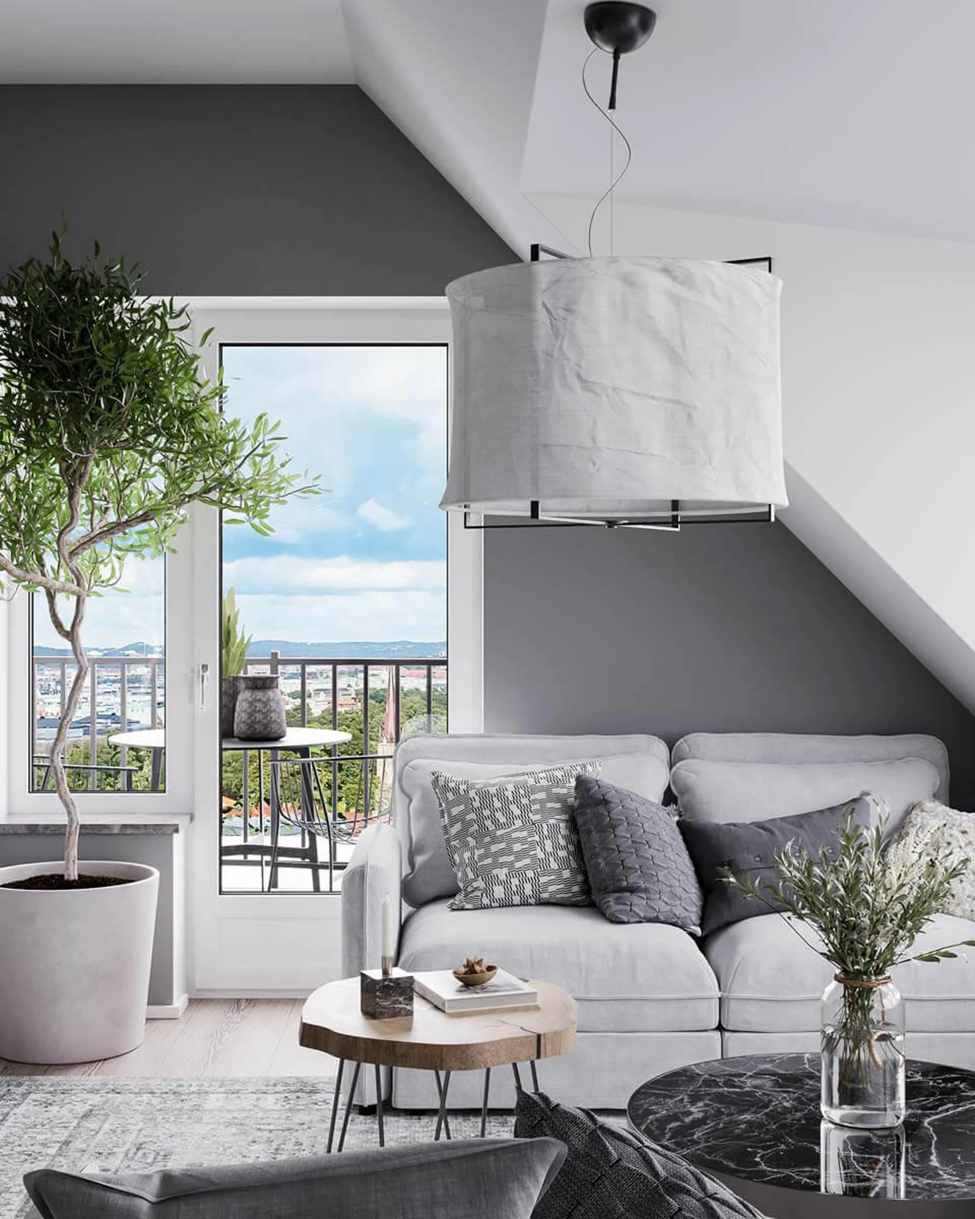 Lampa wisząca Softy Ø60 cm, Biały matowy-czarny matowy By Rydéns